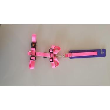 Imagem de Kit Peitoral H Anti-puxão (P) + Guia 1 Metro - Edição Limitada (Rosa)