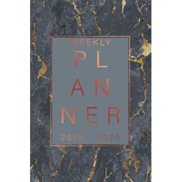 Imagem de Weekly Planner 2019-2020: Monthly Schedule - 1 week at a glance - Calendar with Checklists & Notes Daily To Do’s Academic Organizer Small Notebook ... Day Planer School Simple Teacher marble stone