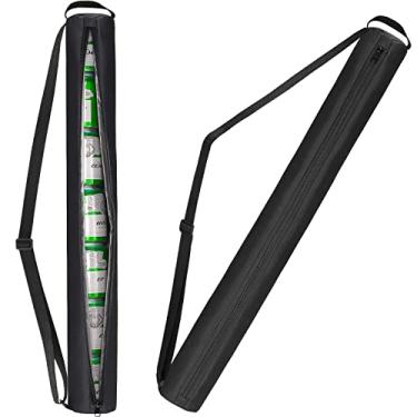 Imagem de NATURAL STYLE Manga de cerveja para bolsa de golfe, capa térmica para 7 latas, acessórios de bebida de cerveja, cooler para a maioria dos estilos e tipos de bolsas de golfe (preta)