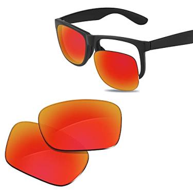 Imagem de Glintbay Lentes de óculos de sol de substituição 100% precisas para Ray-Ban Justin RB4165 54 mm - Espelhado vermelho fogo polarizado