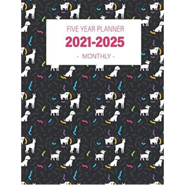 Imagem de Five Year Planner 2021-2025: 8.5x11 Monthly Notebook Organizer Large | 5 Year Planner - Jan 2021 to Dec 2025 | Cute Puppy Dog Cartoon
