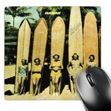 Imagem de 3dRose Mouse pad LLC 20 x 20 x 0,65 cm, 5 senhoras vintage no Havaí com pranchas de surf (mp_46610_1)