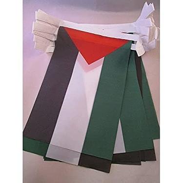 Imagem de Bandeira da Palestina 12 metros 20 bandeiras 45.7 cm x 30.5 cm - Bandeiras de cordas palestinas 30 x 45 cm - Drapeau Palestine AZ FLAG