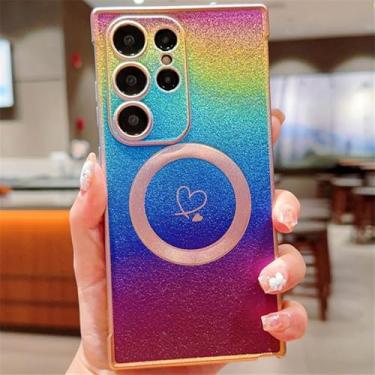 Imagem de Capa magnética de revestimento de luxo para Samsung Galaxy S24 23 22 21 Ultra Plus S21 23 FE Capa de carregamento sem fio, colorida, para S23