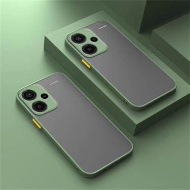 Imagem de Capa protetora à prova de choque fosca para Xiaomi para Redmi Note 13 Pro+ 5G TPU macio, capa protetora transparente de PC rígido para Redmi Note13 Pro 4G 5G, verde, para Note13 4G