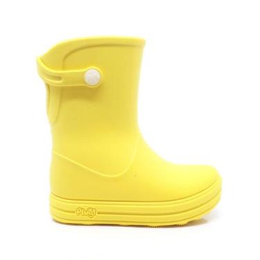 Imagem de Bota Galocha Infantil Plugt Menina Menino Unissex Básica Amarelo Leve 