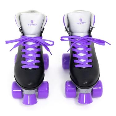 Imagem de Patins Quad Retrô Basic Preto & Roxo Bel
