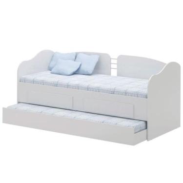 Imagem de Sofá Bicama Solteiro 2 Gavetas 193x85 CM08 Branco Dtall - Milani Store