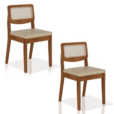 Imagem de Kit 2 Cadeiras Sextavada Bari Freijó/corino Bege - Móveis Arapongas