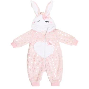 Imagem de Macacão Duplo Bebê Menina Pelo Bordado Inverno Lessa B8916-Feminino