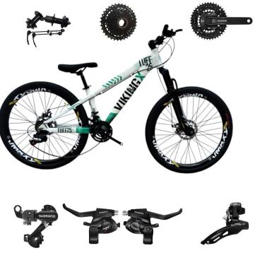 Imagem de Bicicleta 26 VikingX T25 24v Alum Indexada Shimano K7 Cubo e Catraca Pneu Balão Flame-Unissex