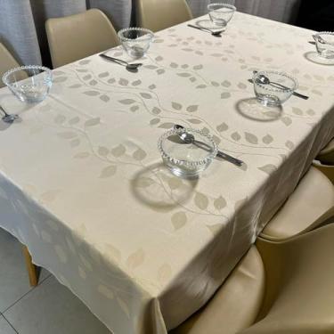 Imagem de Toalha de Mesa Jacquard - 6 Lugares - Retangular 1,40x2,10m (Nude 2)