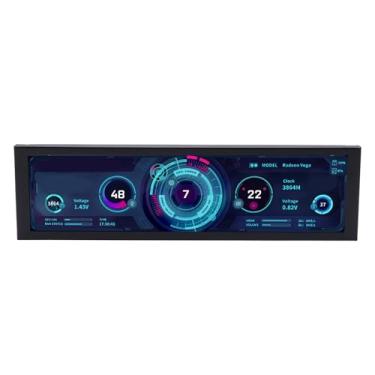 Imagem de PC CPU RAM HDD Data Monitor, 8.8in IPS Screen Computador Exibir Com Suporte, Editor de Temas Visuais de Previsão de Velocidade da Internet, Monitor de Temperatura do Computador USB