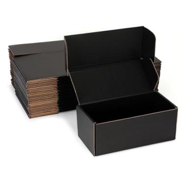 Imagem de DUZCLI Caixas De Remessa 10X4X4 - Conjunto De 20, Pequenas Caixas De Papelão Ondulado Pretas Para Suprimentos De Pequenas Empresas, Embalagem, Correspondência E Embalagens De Presentes