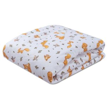 Imagem de Edredom Para Berço Percal 200 Fios 100% Algodão 1 Peça - Raposinha