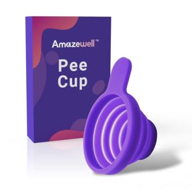 Imagem de Amazewell Copos de urina para testes de ovulação e gravidez: copos reutilizáveis e dobráveis para testes de fertilidade em casa | Fácil de usar e limpar (1 peça)