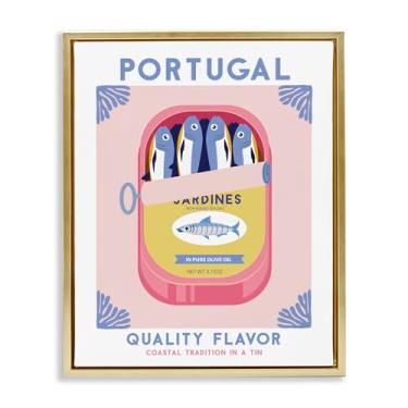 Imagem de Stupell Industries Arte de parede em tela emoldurada em lata de sardinha de Portugal por Omar Escalante, 17 x 21