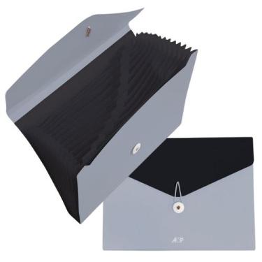 Imagem de Pasta Sanfonada Plastica A4 12 Divisorias Candy Preto ACP