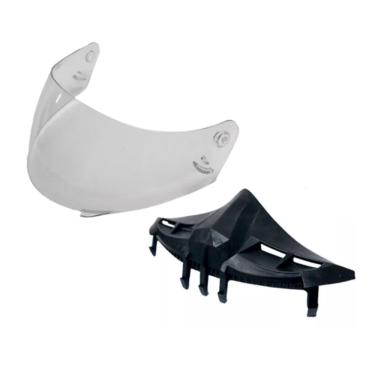 Imagem de Kit Viseira Narigueira Capacete Ebf E0x Spark Narigueira Alta Viseira Cristal