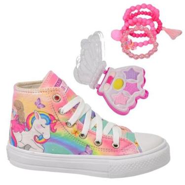 Imagem de Tênis Infantil Feminino Unicórnio Sereia Menina Botinha Cano Alto Club