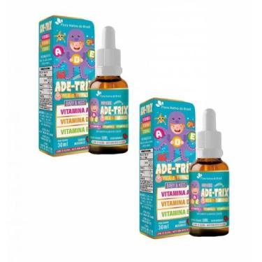 Imagem de 2x Ade- Trix Kids - Vitaminas A- D- E- 30ml- Sabor Morango - Flora Nat