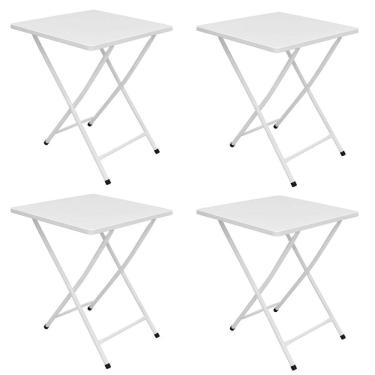 Imagem de Conjunto 4 Mesa Dobrável Bar Restaurante Aço Ferro