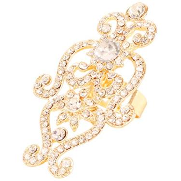 Imagem de Touchstone Anéis de casamento indianos de Bollywood feitos à mão, tradicionais, clássicos, Royal Rajwada, designer de joias de casamento em tom de cobre ou ouro ou branco para mulheres., Strass, Sem