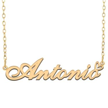 Imagem de A168A Colar de nome personalizado personalizado personalizado colar de nome banhado para mãe filha amizade feminino dia dos namorados aniversário de Natal ano novo, Metal, Sem pedras preciosas