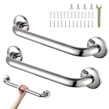 Imagem de FBXGT 2 Peças Barra de Segurança para Banheiro - Barra de Apoio para Banheiro de Aço Inoxidável Corrimão de 40 cm Alça de Chuveiro para Escadas, Corredor, Barra de Apoio para Idoso