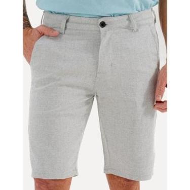 Imagem de Bermuda King & Joe Sarja Masculina Slim Texture Cinza Mescla-Masculino