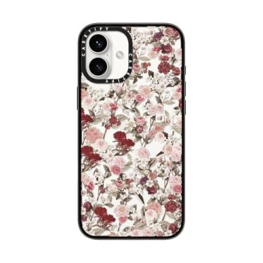 Imagem de CASETIFY Capa compacta para iPhone 16 Plus [leve/1,2 m. 2X proteção contra quedas de grau militar/fina] - Vintage Flower Monday - Preto transparente