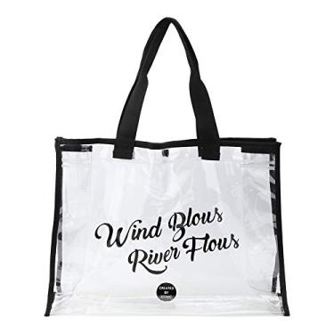 Imagem de Bolsa de praia transparente de Qanyegn PVC, bolsa de sacola clara, bolsa de praia transparente portátil ao ar livre com alças adequadas para muitas ocasiões