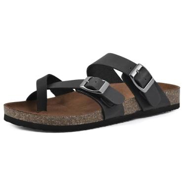 Imagem de White Mountain Sandália infantil feminina com palmilha moldada Gracie Signature, Preto/couro, 12 Little Kid