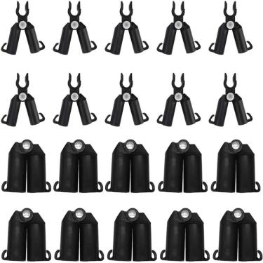 Imagem de Hosfairy 20 peças conector de planta de plástico de 1,1 cm conector de treliça ajustável tipo A conexão tipo B para estacas de jardinagem suporte de planta de aço metálico acessórios de estacas