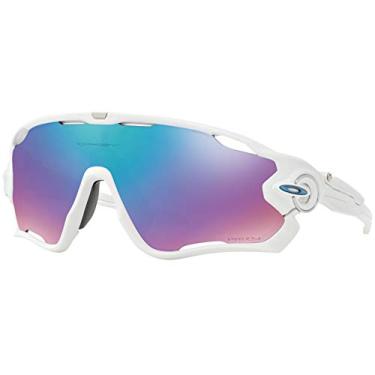 Imagem de Oakley Óculos de sol retangulares Jawbreaker OO9290 masculino, Branco polido/Prizm Snow Sapphire Iridium, 31 mm