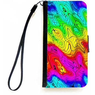 Imagem de Rikki Knight Capa carteira flip Chromatic Rainbow Swirls com aba magnética para Apple iPhone 5c