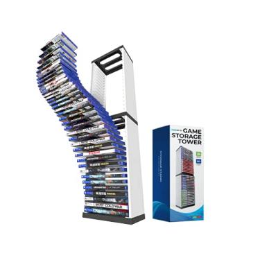 Imagem de Skywin PS5 Game Holder and Video Game Storage Organizer (White) - 36 CD Storage Disk Tower for PS5 DVD Storage