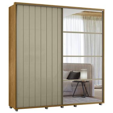 Imagem de Guarda Roupa Casal 230cm Com Espelho Verbena Opala/Cumaru Z10 - Mpozenato