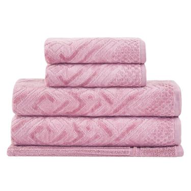 Imagem de Jogo Toalhas Banho Buddemeyer 5p Geo Rosa