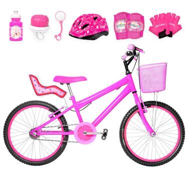 Imagem de Bicicleta Infantil Feminina Aro 20+Kit Premium Pink