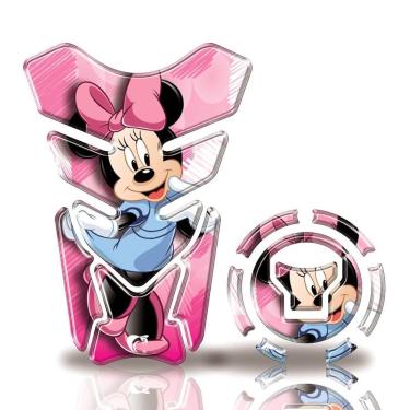 Imagem de Kit Protetor Tanque Adesivo Moto Honda Acima 2018 Minnie Rosa Rosa