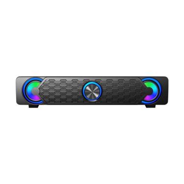 Imagem de Caixa De Som Soundbar Gamer Round Led Rgb 7 Cores 2x3w Usb A