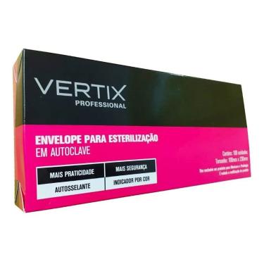 Imagem de Envelope Para Esterilização Autoclave 100un 10x23cm Vertix