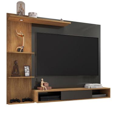 Imagem de Home Suspenso São Francisco Freijó-grafite Perolizado Para Tv Até 55 - Móveis Leão Freijó-grafite Perolizado