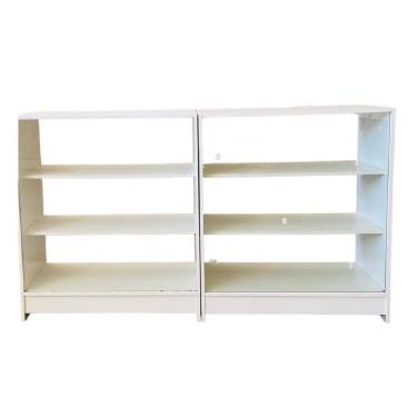 Imagem de Balcão Expositor Com Vidro E Mdf - 2 Módulos vitrin Lojas E Comércios Branco - Suprema Móveis