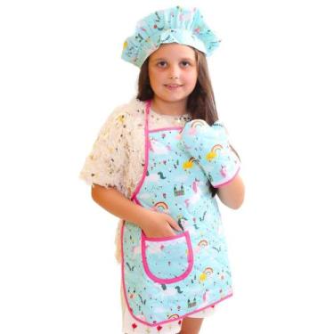 Imagem de Avental Juvenil Cozinheiro Estampas Divertidas Para Escola e Recreação