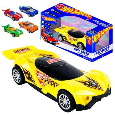 Imagem de Brinquedo Carrinho Hot Wheels Fast Racer Com Fricção Luzes E Som De Mo