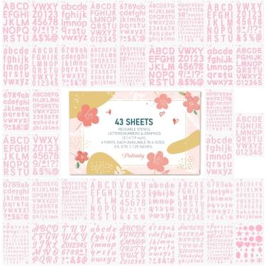 Imagem de Patemby Estênceis de letras de 1/2, 3/4, 1, 5/4 polegadas reutilizáveis – 43 peças (5,1 x 7,9 polegadas) Estêncil de plástico pequeno para pintura – Número pequeno e estêncil do alfabeto para projetos