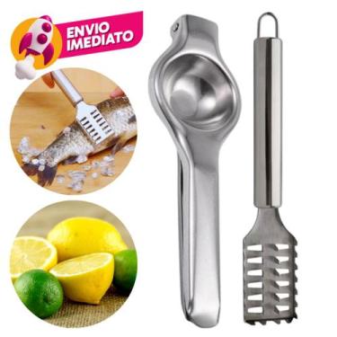 Imagem de Kit Escamador Removedor Escama Descamador Peixe E Espremedor Amassador