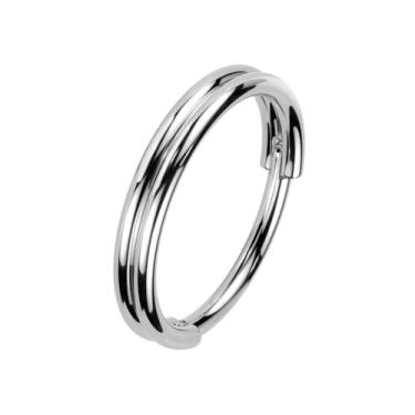 Imagem de Pierced Owl Anel clicker de segmento articulado com argola dupla de aço inoxidável 316L 20GA, 10mm, Metal, Sem Pedra Preciosa